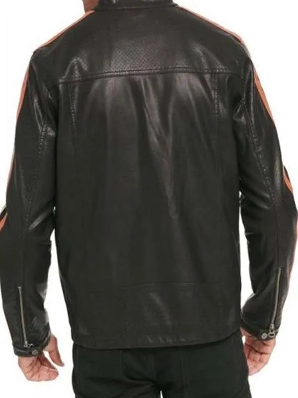 Stylish Motorcycle Black Leather Jacket For Men's