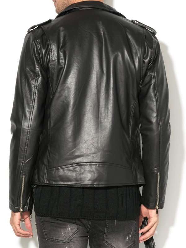 Men Classic Brando Biker Leather Jacket