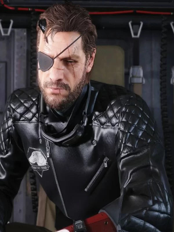 Metal Gear 2 Solid Snake Black Leather Jacket