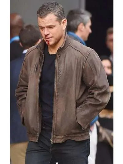 Jason Bourne Brown Leather Jacket