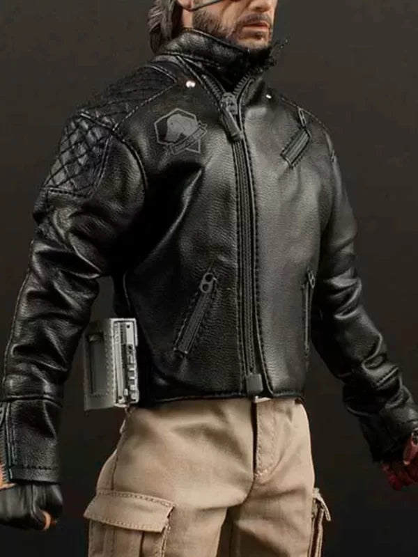 Metal Gear 2 Solid Snake Black Leather Jacket